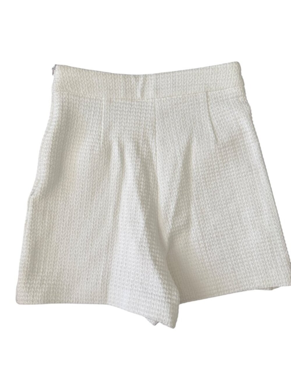 ZARA Textured Tweed Skort – XS- White/Gold Accents- Mini Skort - Picture 2 of 7